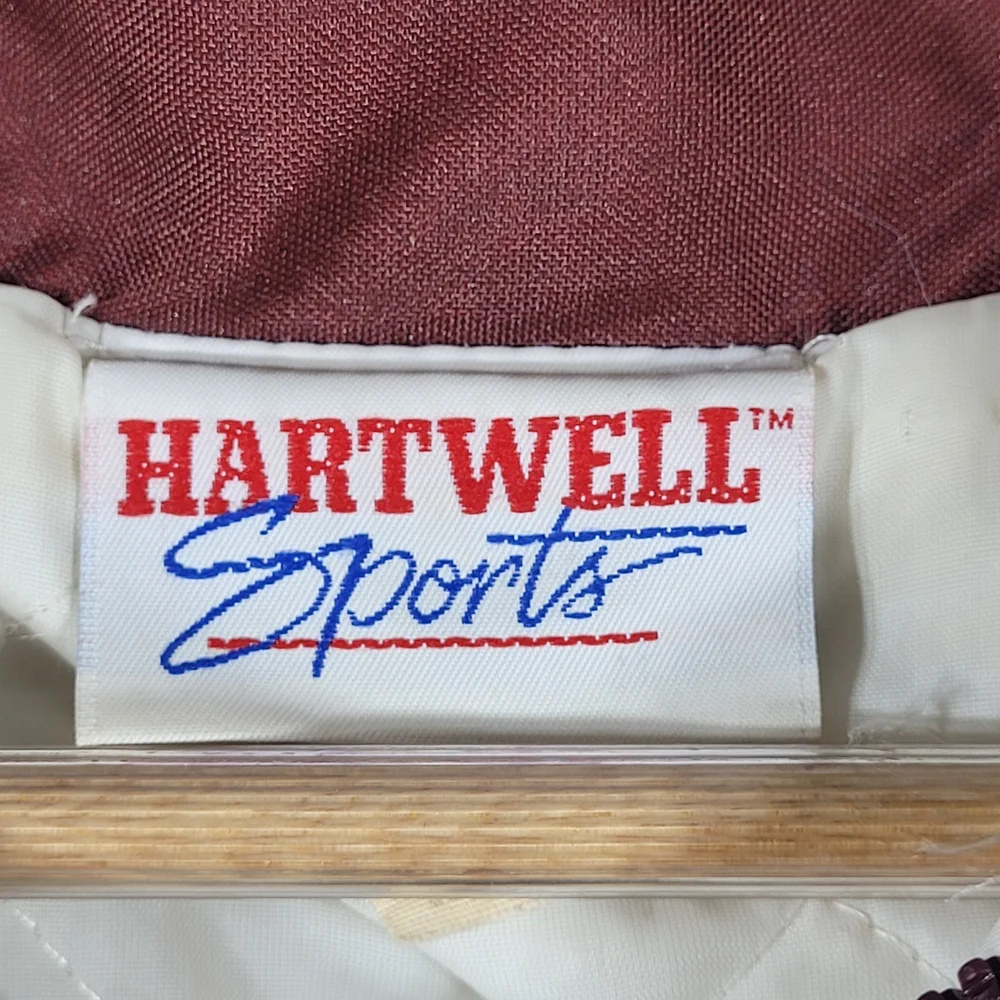 Hartwell Sports Jacket  Windbreaker 90s Maroon White Vtg Splash Pattern Retro L - Picture 7 of 7